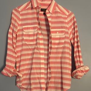 Express women Pink Striped Shirt